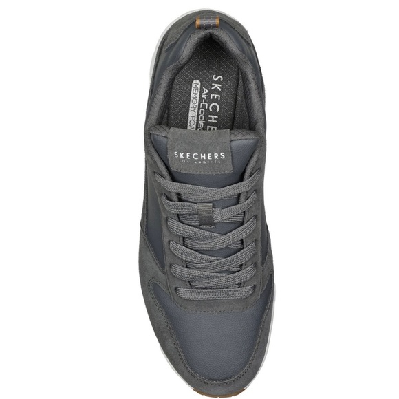 Skechers Uno Air Stacre Men’s Air Cooled Memory Foam Athletic Shoes - Dark Gray - Picture 4 of 5